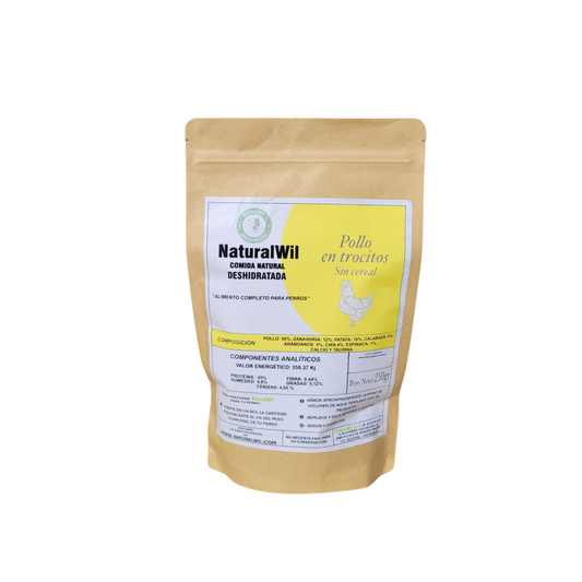 Comida natural para perros de Pollo en trocitos SIN CEREALES
