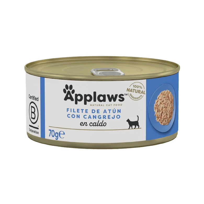 Applaws lata de comida húmeda de atún con cangrejo para gatos