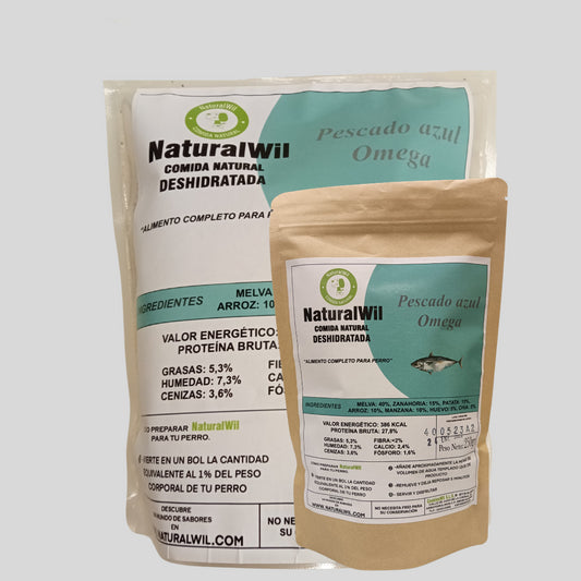 Comida natural para perros de Pescado Azul Omega