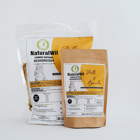 Comida natural para gatos de Pollo y Bacalao SIN CEREALES