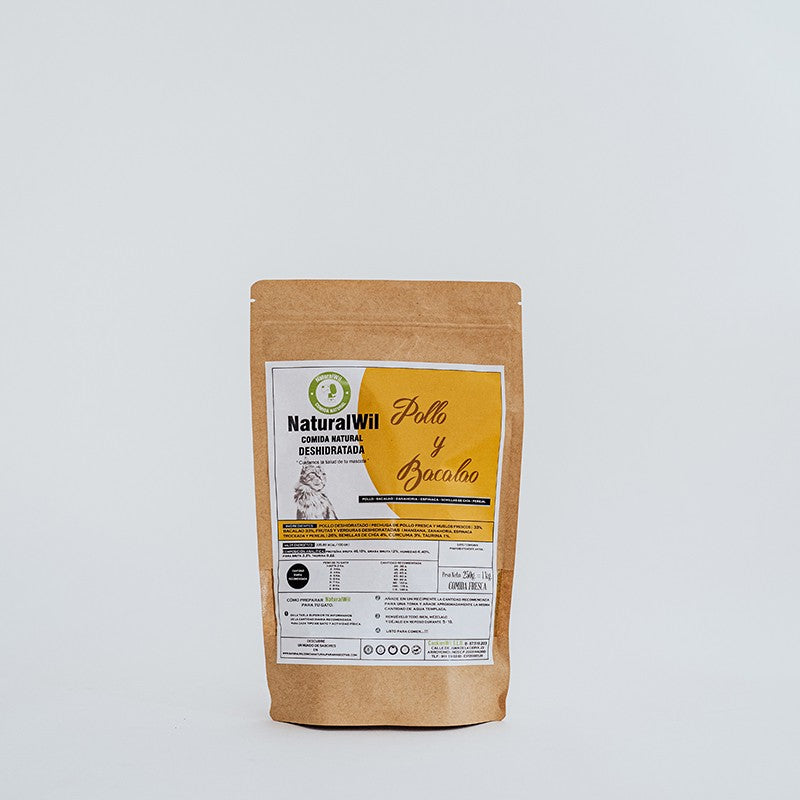 Comida natural para gatos de Pollo y Bacalao SIN CEREALES