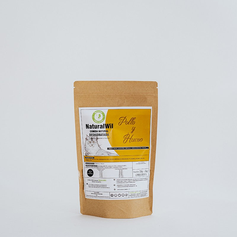 Comida natural para gatos de Pollo y Huevo SIN CEREALES