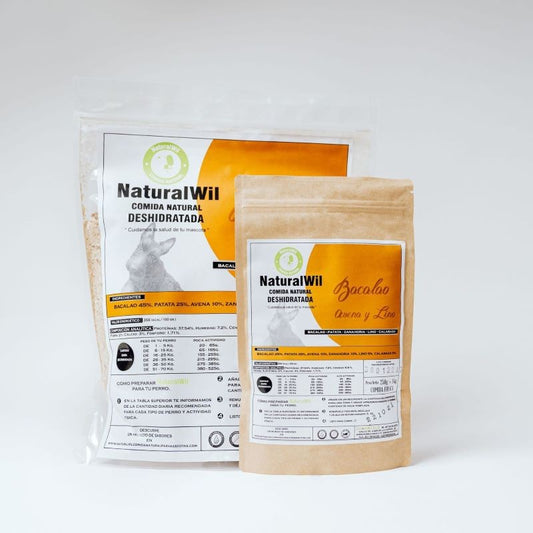 Comida natural para perros de Bacalao, Avena y Lino
