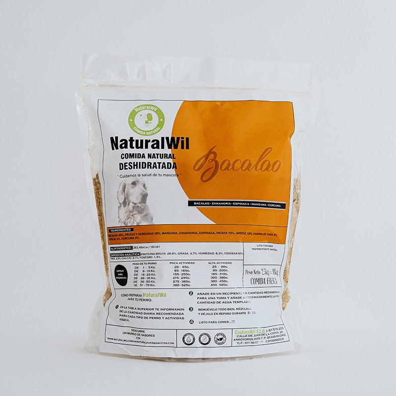 Comida natural para perros de Bacalao