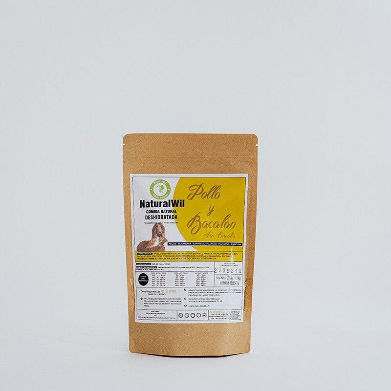 Comida natural para perros de Pollo y Bacalao SIN CEREALES