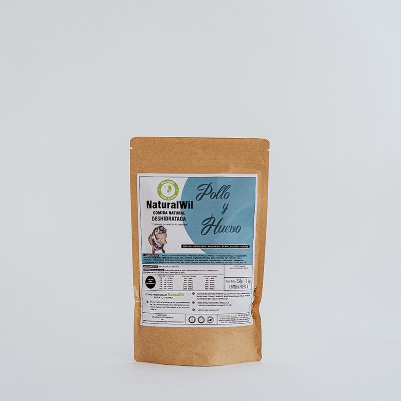 Comida natural para perros de Pollo y Huevo
