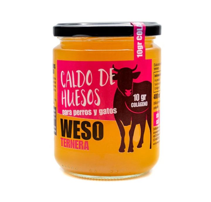 Weso caldo natural de huesos de Ternera para perros y gatos
