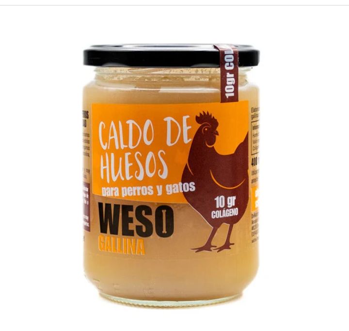 Weso caldo natural de huesos de Gallina para perros y gatos