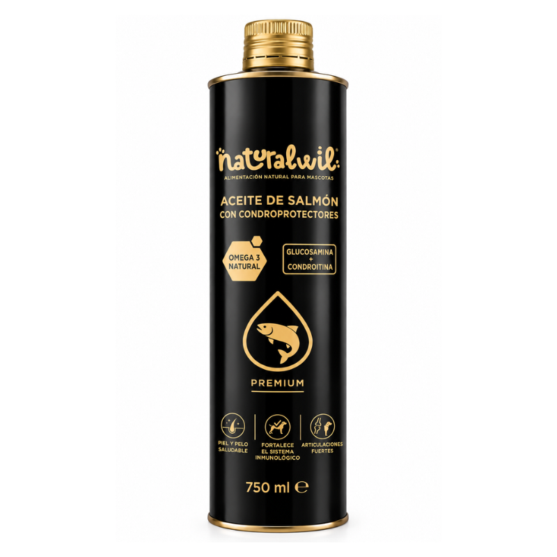 Aceite de Salmón con condroprotectores para perros y gatos suplemento natural