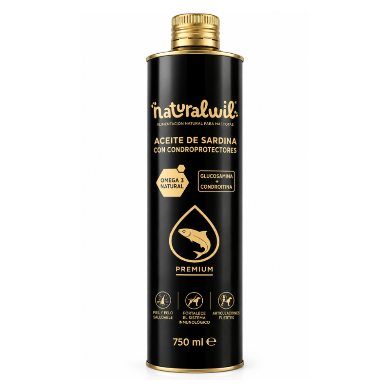 Aceite de sardina con condroprotectores para perros y gatos suplemento natural