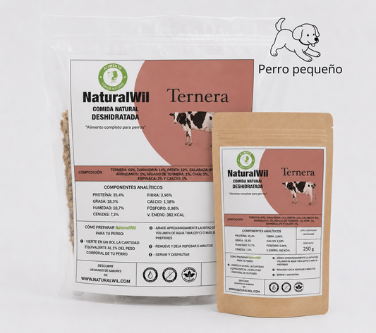 Comida natural para perros pequeños de Ternera en trocitos