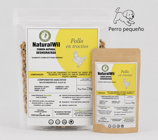 Comida natural para perros pequeños de Pollo en trocitos