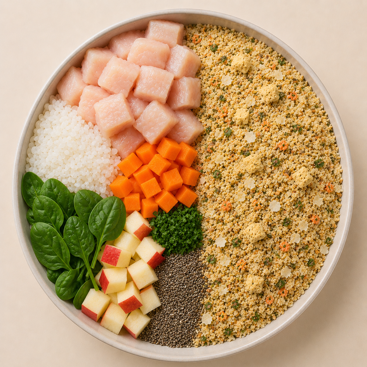 Comida natural para perros con 60% de Pollo