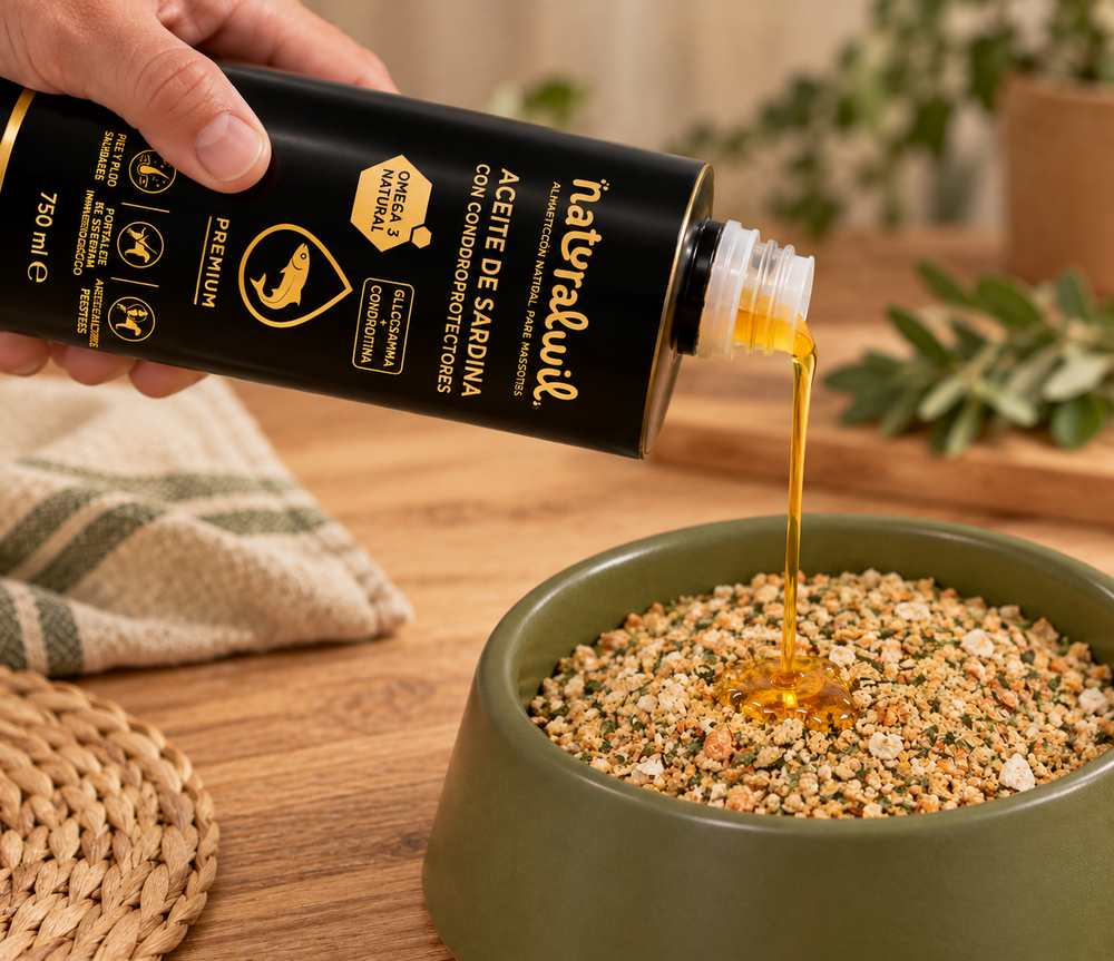 Aceite de sardina con condroprotectores para perros y gatos suplemento natural