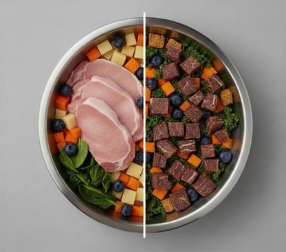Comida natural deshidratada cerdo en trocitos sin cereal