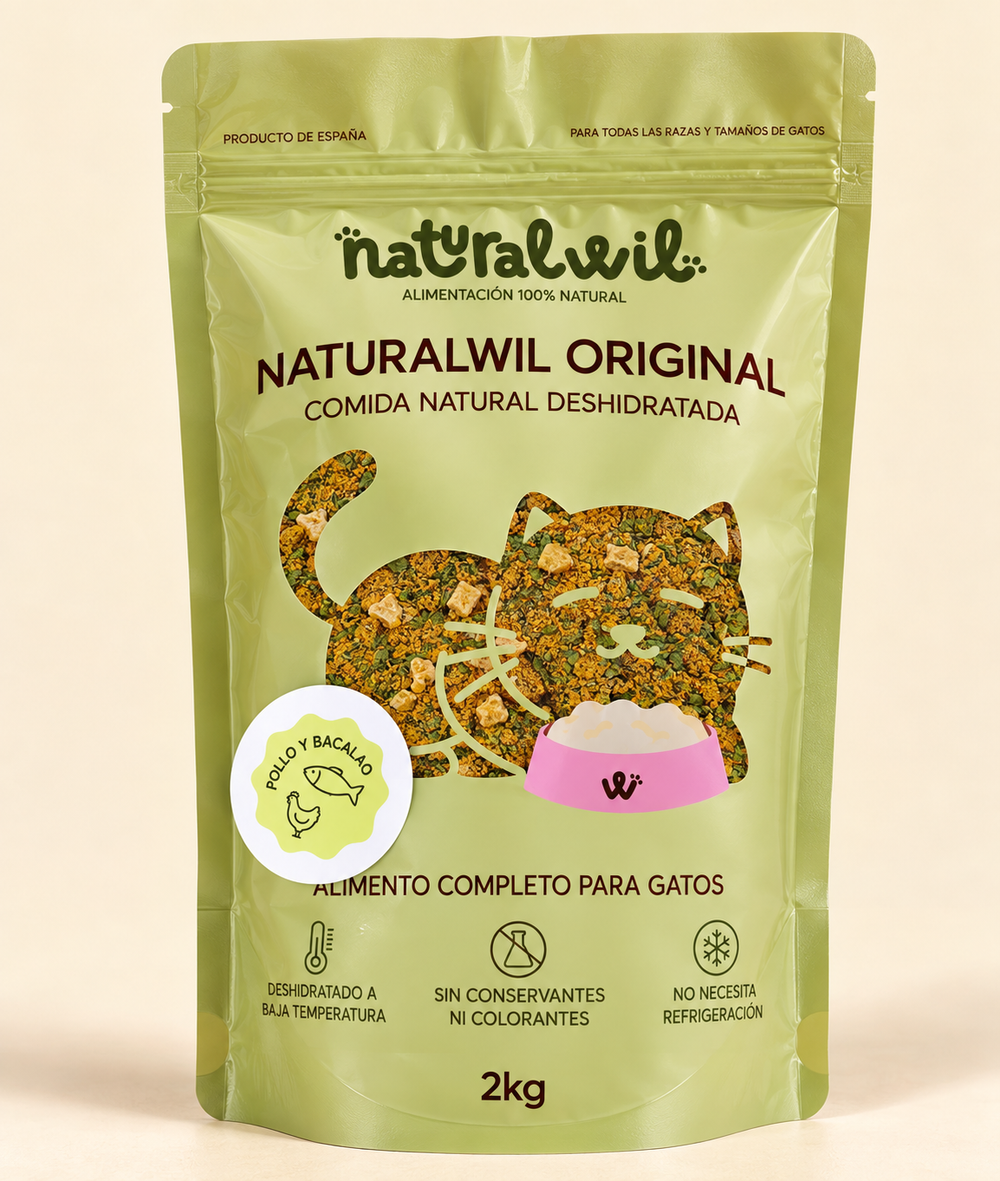 Comida natural para gatos de Pollo y Bacalao SIN CEREALES