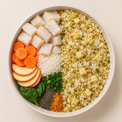 Comida natural para perros de Bacalao
