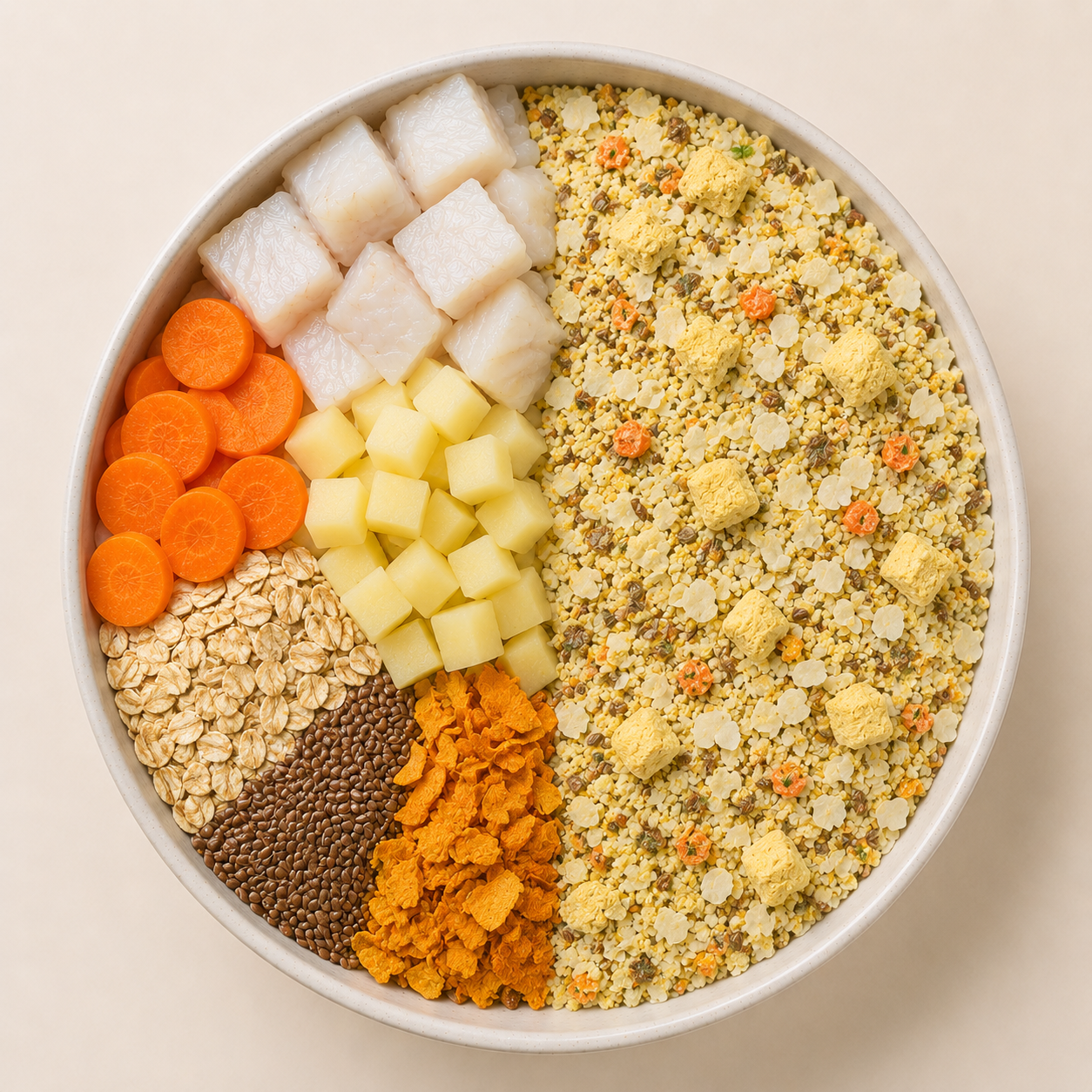 Comida natural para perros de Bacalao, Avena y Lino