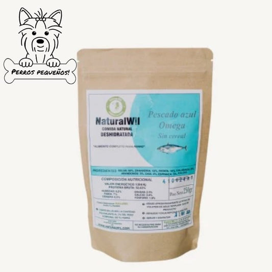 Comida natural para perros pequeños Pescado Azul Omega SIN CEREALES