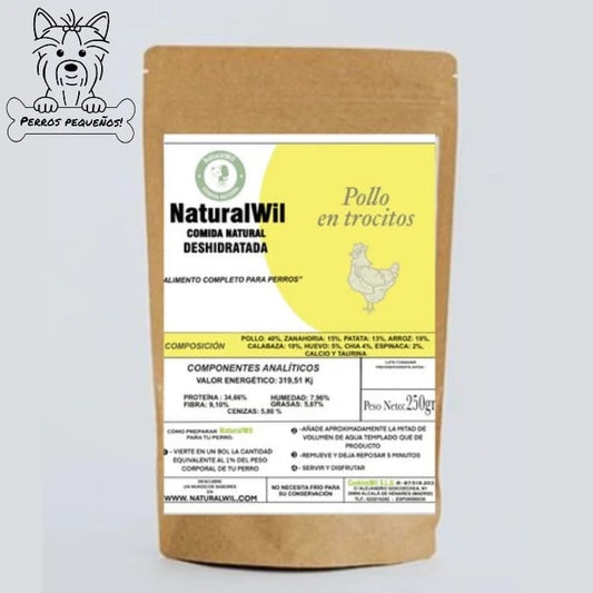 Comida natural para perros pequeños de Pollo en trocitos