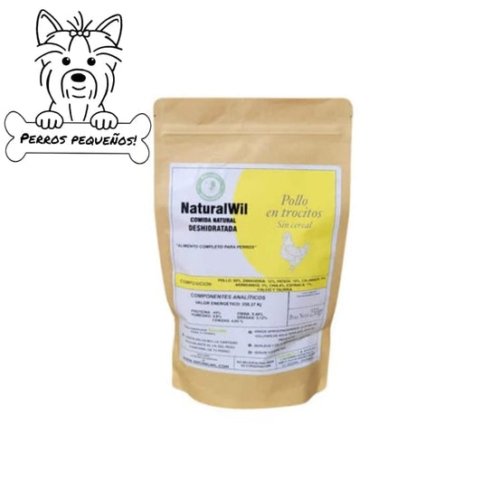 Comida natural para perros pequeños de Pollo en trocitos SIN CEREALES