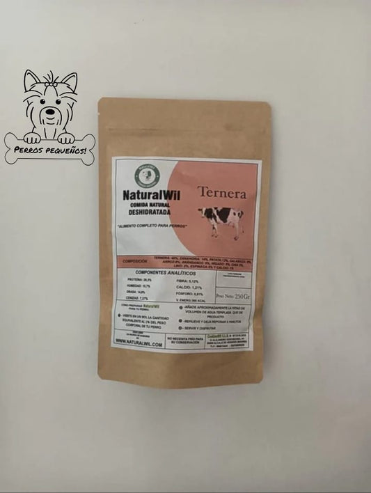 Comida natural para perros pequeños de Ternera en trocitos