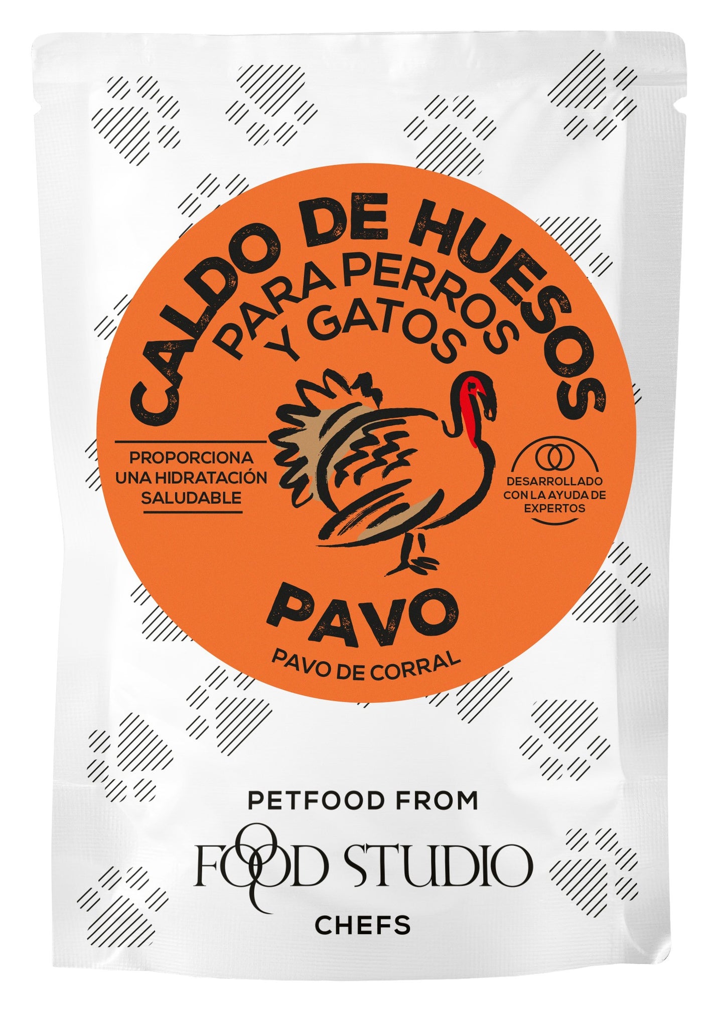 Food Studio caldo natural de huesos de Pavo para perros y gatos