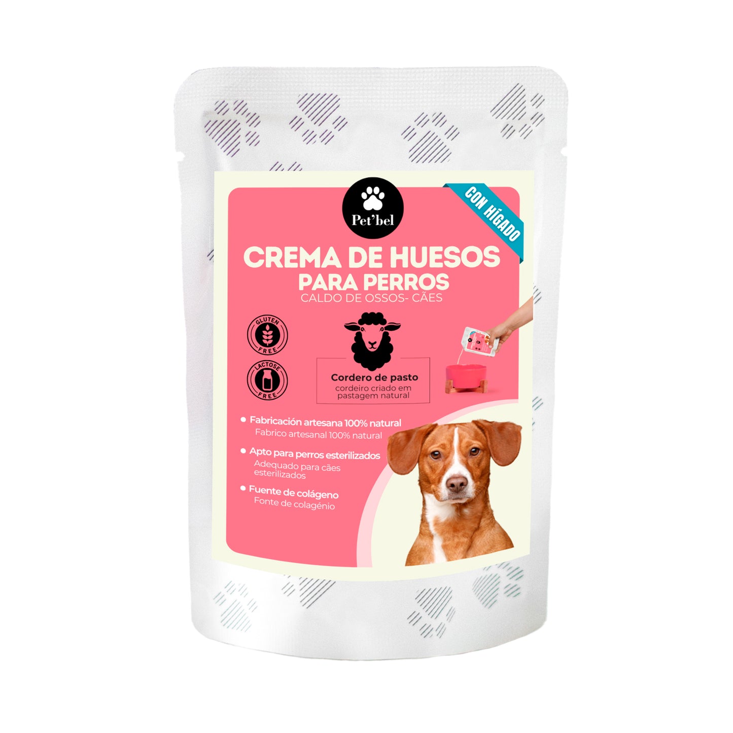 Pet´bel Caldo de huesos de cordero con hígado para perros