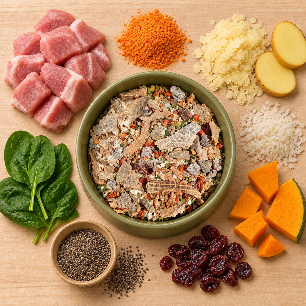 Comida natural para perros de Cerdo en trocitos