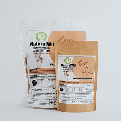 Comida natural para perros baja en fósforo