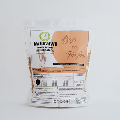 Comida natural para perros baja en fósforo