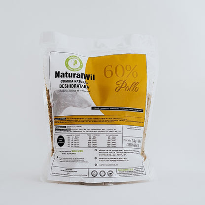 Comida natural para perros de pollo 60%