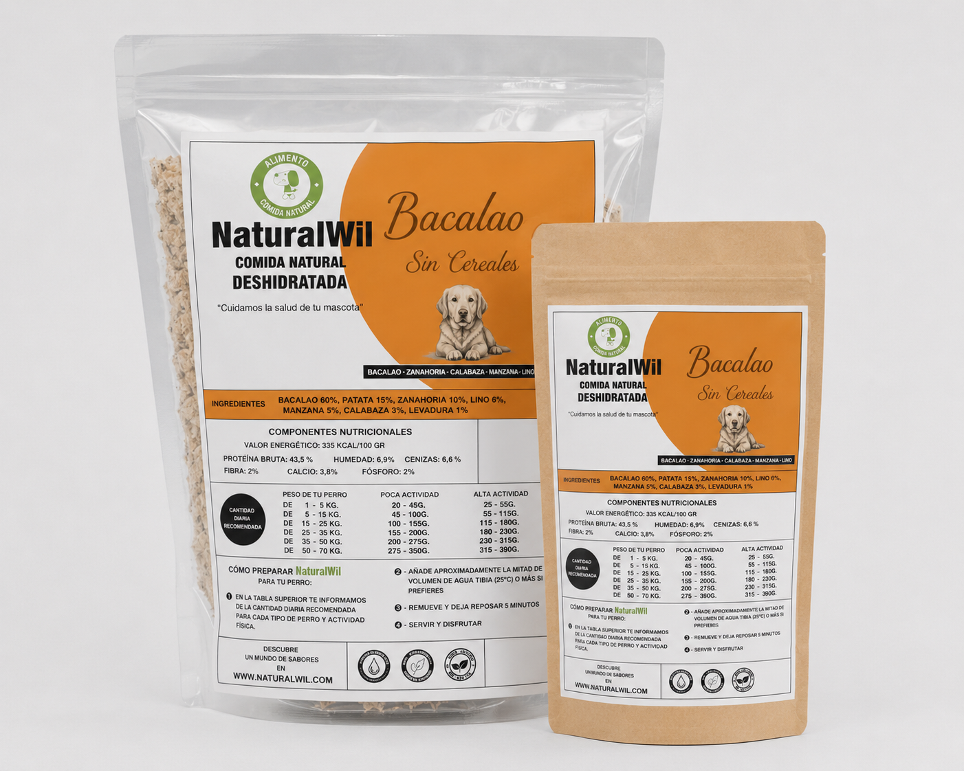 Comida natural para perros de Bacalao SIN CEREALES