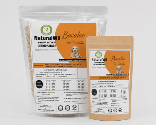 Comida natural para perros de Bacalao SIN CEREALES