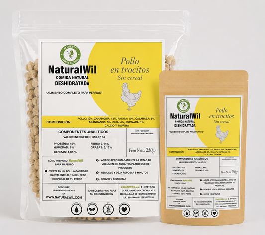 Comida natural para perros de Pollo en trocitos SIN CEREALES