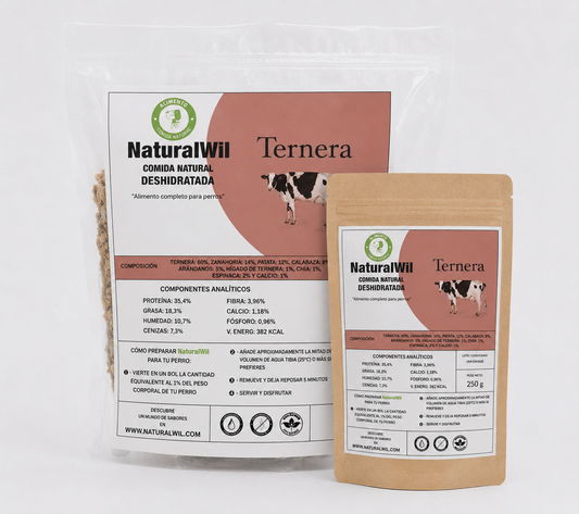 Comida natural para perros de Ternera en trocitos