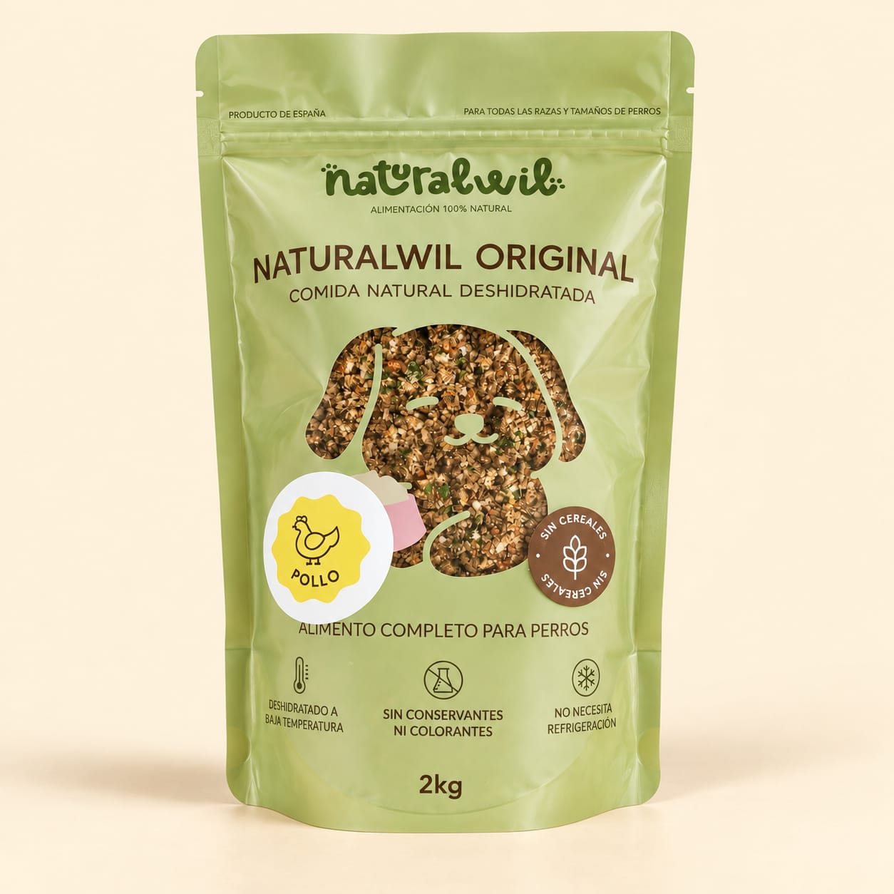 Comida natural para perros de Pollo en trocitos SIN CEREALES