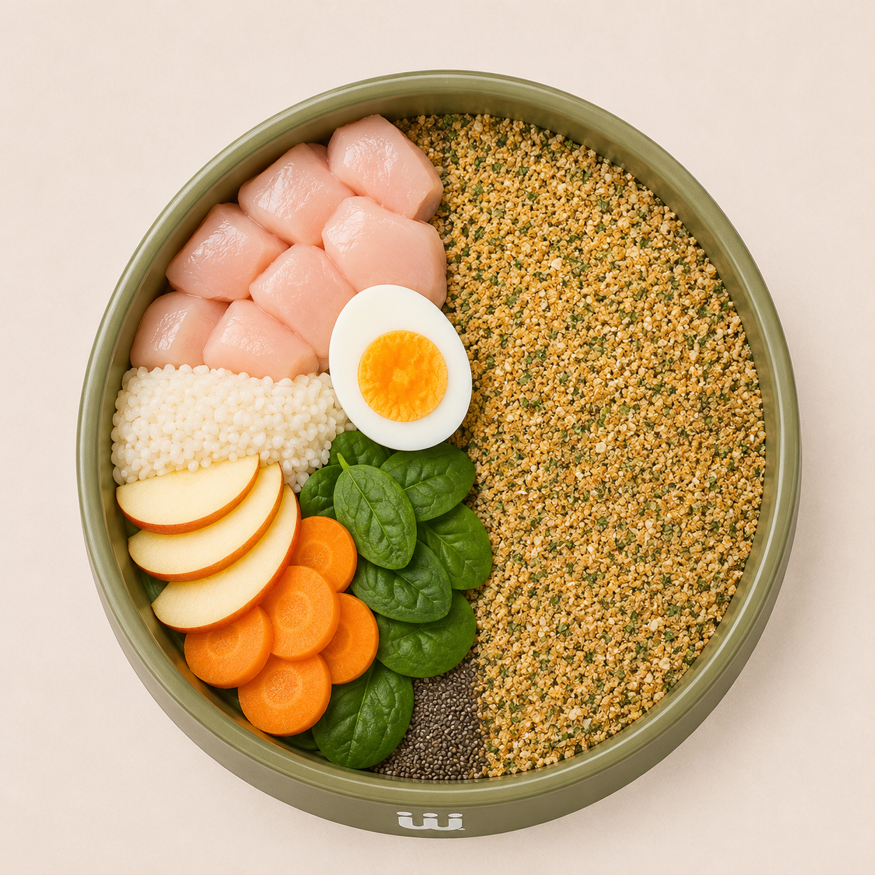 Comida natural para perros de Pollo y Huevo