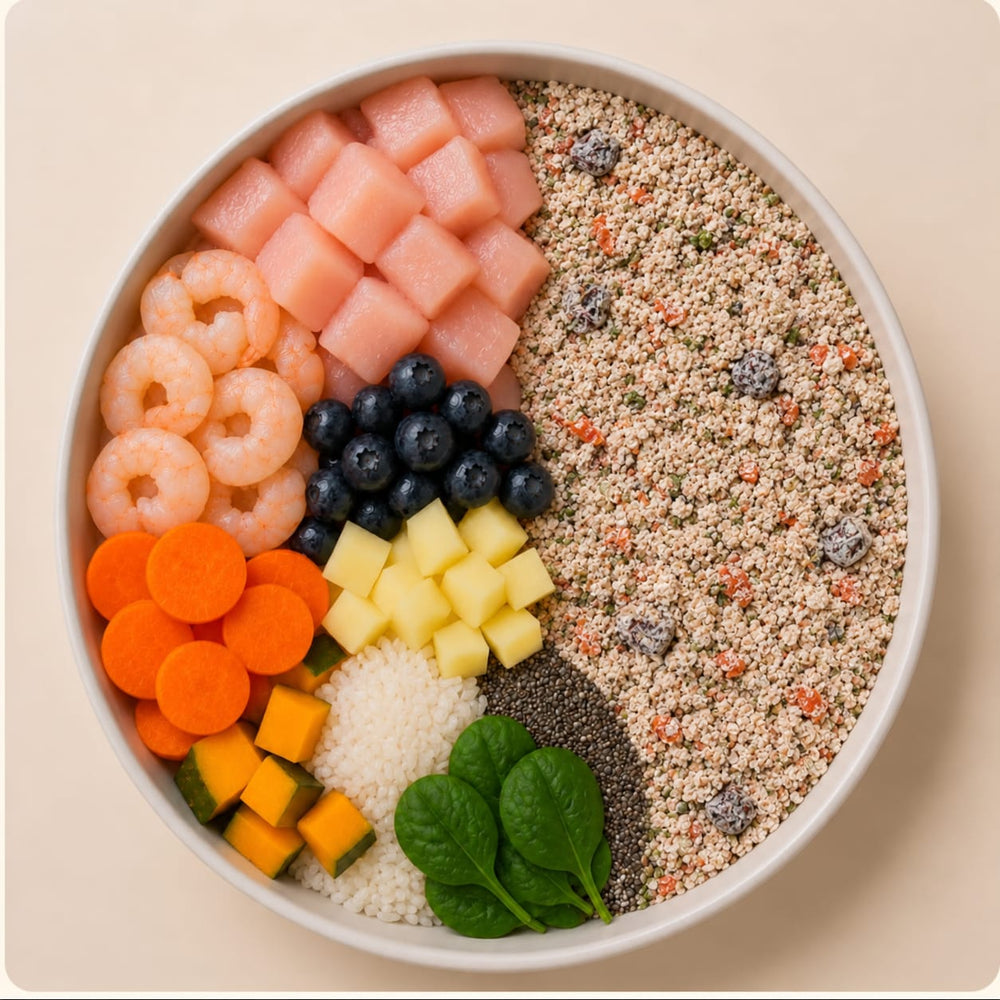 Comida natural para perros de Pollo y Gamba
