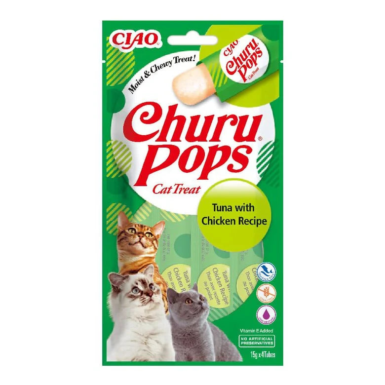 Inaba Churu Pops snack de atún con pollo para gatos