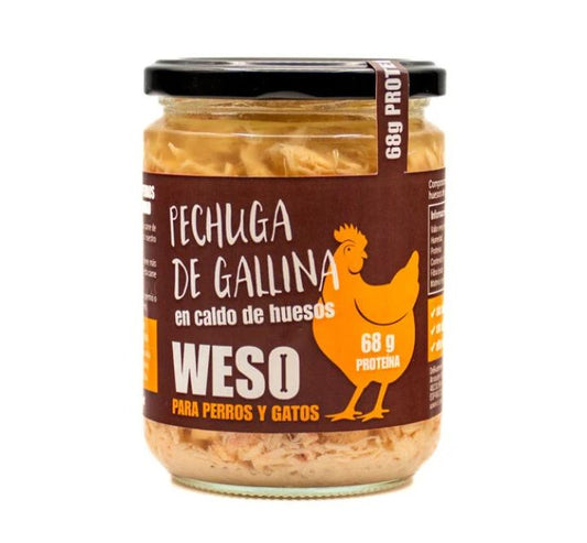 Weso pechugas de gallina y caldo natural de huesos de gallina